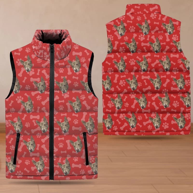 Custom Cross-Border Down Vest 3D Full Print Outer Wear Vest Sleeveless Peach Skin Jacket Casual Versatile