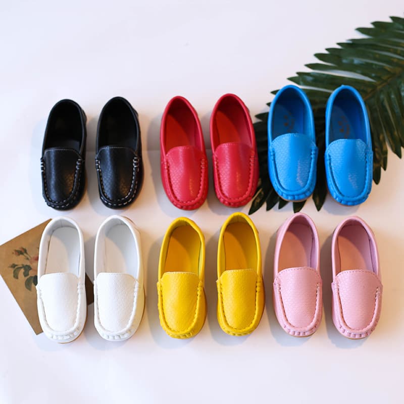 Children's Shoes 2024 Spring and Autumn Korean Style Slip-On Candy Color Peas Shoes Baby Shoes Tendon Bottom Boys and Girls Shoes Clearance