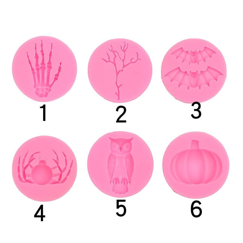 Owl, Spider, Bat, Pumpkin, Skeleton Hand, Dead Branch Fondant Mold Cake Halloween Dessert Decoration Mold