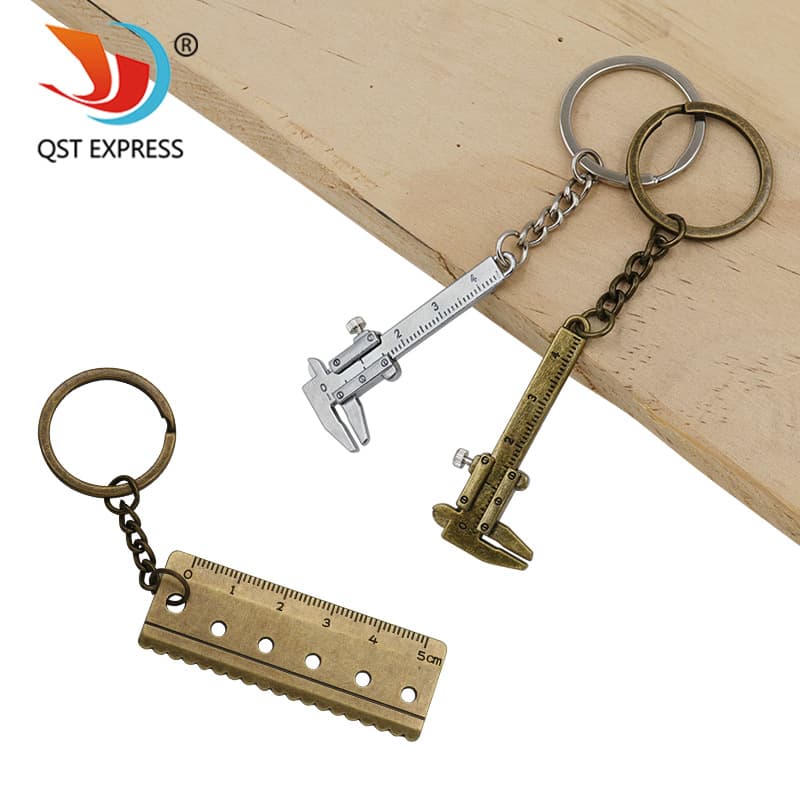 Mini Vernier Caliper Keychain Portable Tool, Zinc Alloy Keychain/Chain/Ring Tool, Portable Small Pendant