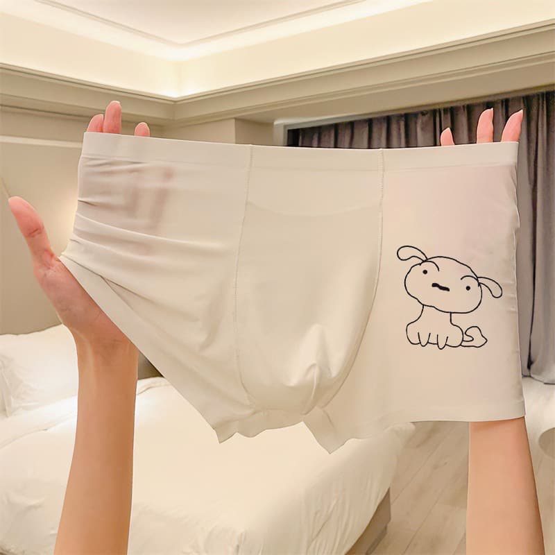 Men's Underwear 2023 New Ice Silk Seamless Summer Thin Cool Breathable Men's Underwear Top Four Corner Boys' Underpants