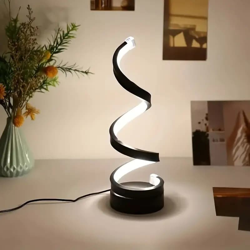 2025 Cross-Border E-Commerce Exclusive Modern Spiral Desk Lamp, Simple Adjustable LED Desk Lamp, USB Powered Desk Lamp