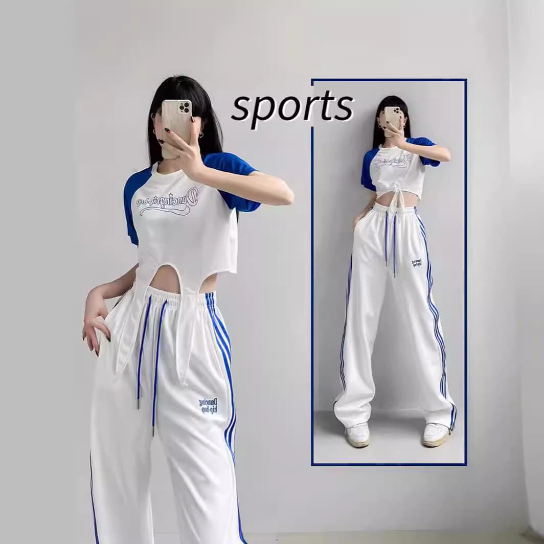 Square Dance Kpop Jazz Dance Costume Street Dance Hip Hop Student Sports Day Class Uniform Girl Group Stage Performance Outfit