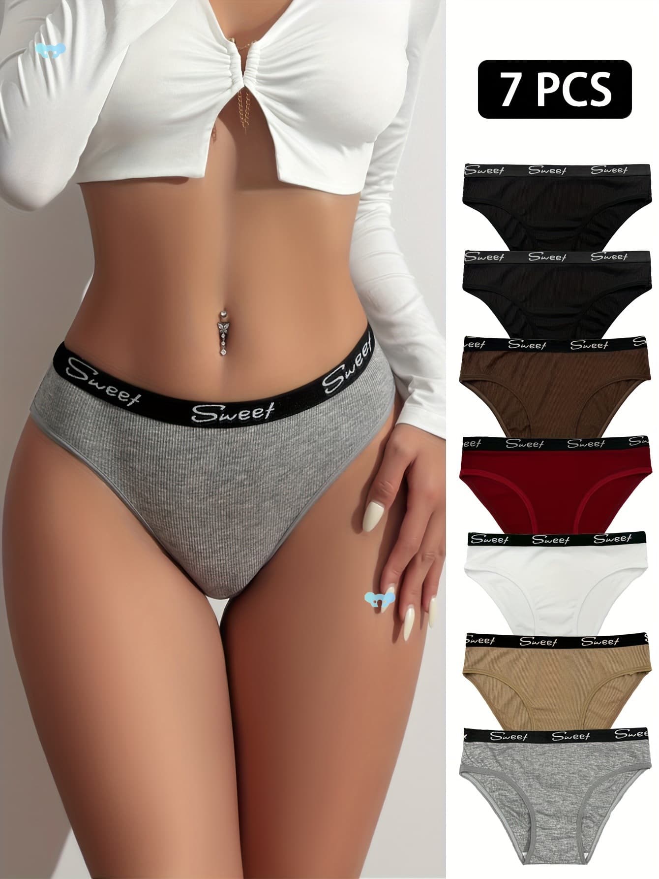 [Sweet Viscose Panties] 7-Pack Comfortable Viscose Panties-