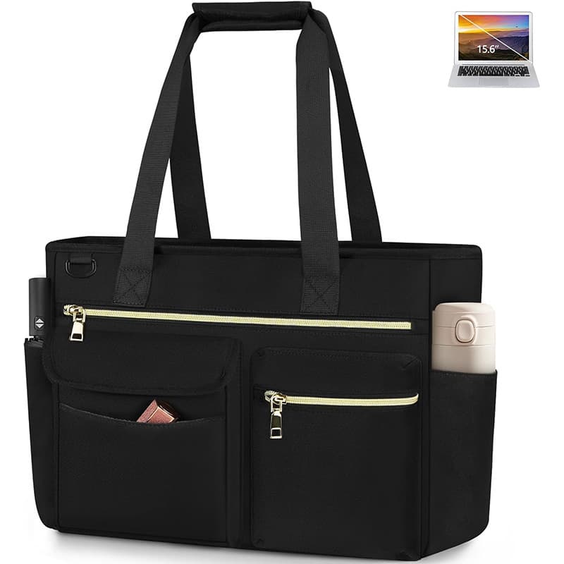 Women's Oxford Cloth Handbag with Zippered Compartment, Large Shoulder Bag, Waterproof Crossbody Bag for School and Work