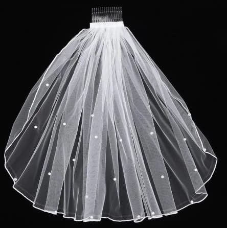 European and American Bride to Be Veil Single-Layer Overlock Pearl Veil Wedding Party Bridesmaid Veil Bachelorette Party