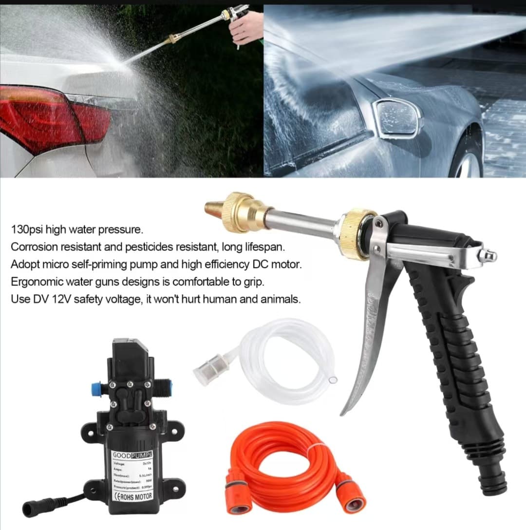 High-Pressure Car Wash Water Gun 12V Car Washer Set Cross-Border Amazon Portable