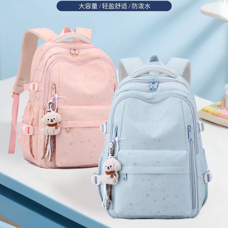 Natural Fish New Middle School and High School Students Burden-Reducing Large Capacity Backpack Cute Student School Bag Primary School Students Spot Wholesale