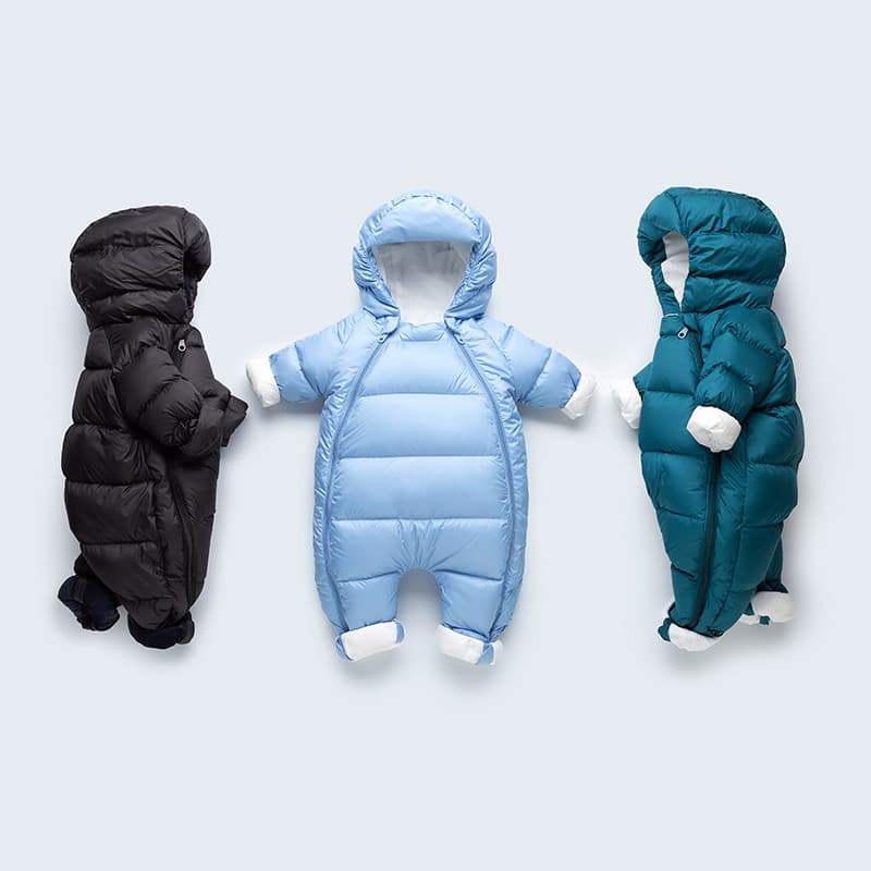 New Style Baby Down Jumpsuit Winter Thickened Outwear Infant Warm Carrier Suit Romper Crawling Suit