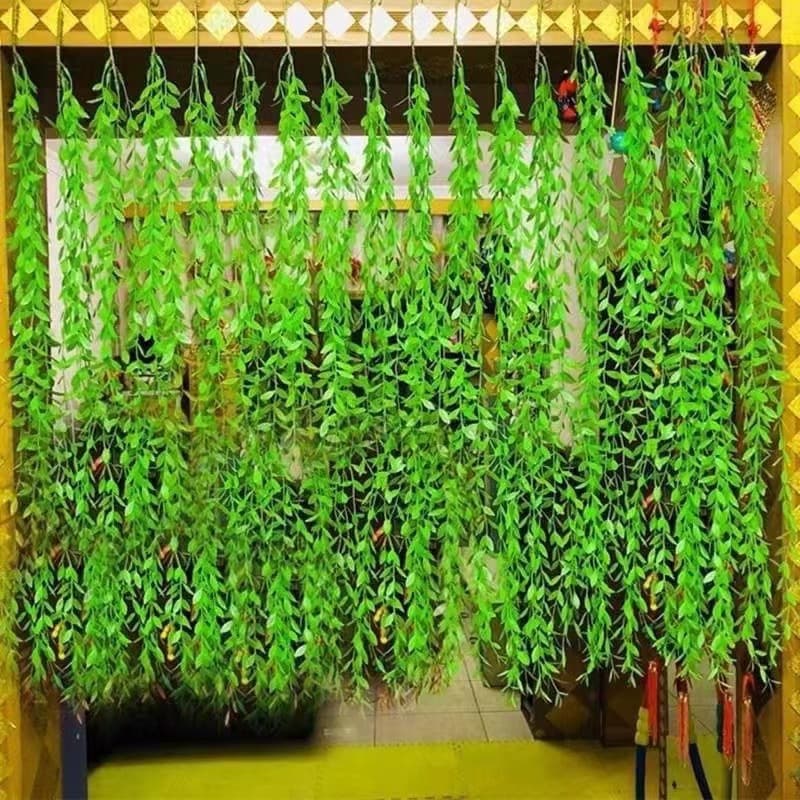 Willow Leaf Vine Plastic Leaves Ceiling Hanging Wall Greenery Decoration Willow Branch