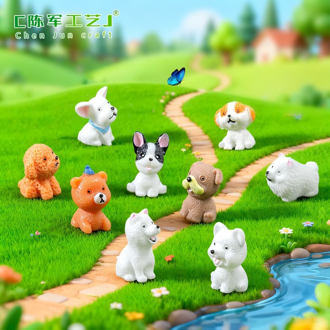Mini Cute Puppy Micro Landscape Resin Creative Simulation Cartoon Dog Ornaments DIY Dog Decorative Accessories