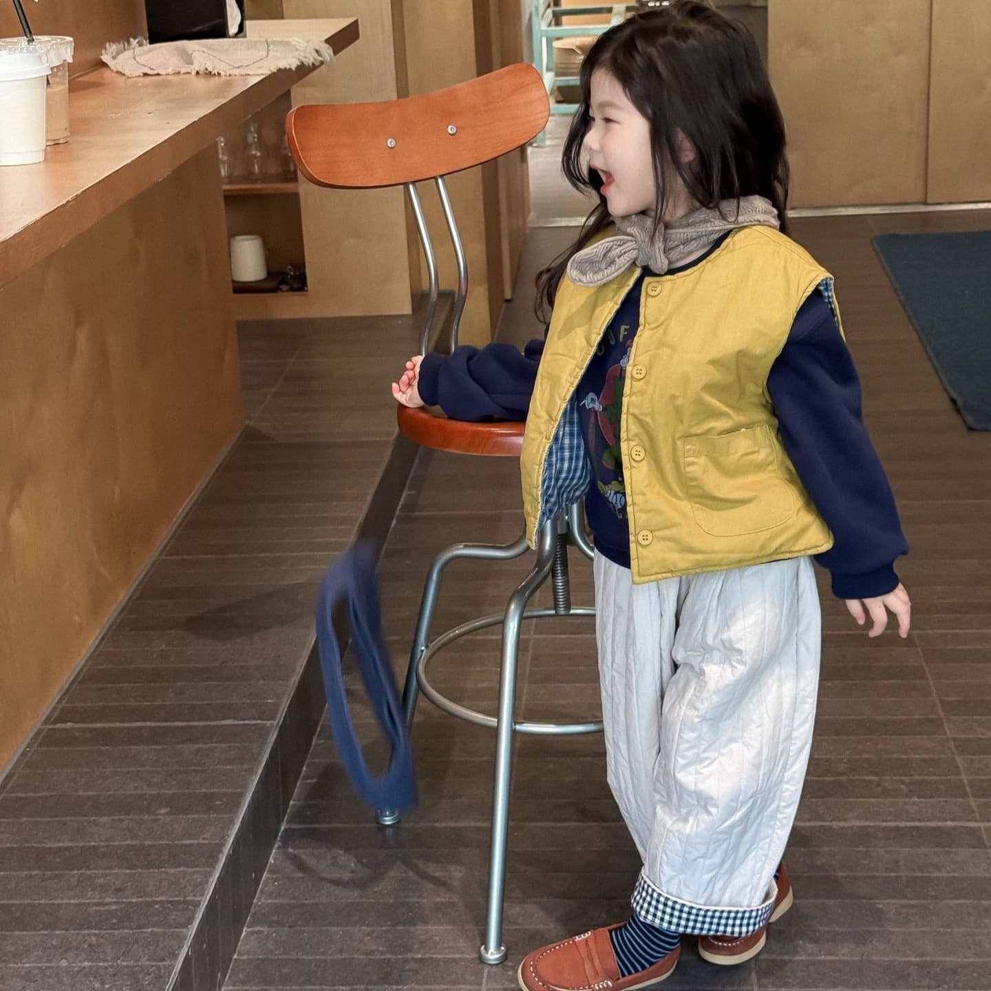 2025 Winter New Children's Clothing, Korean Style Unisex Yellow Quilted Vest, Kindergarten Winter Vest