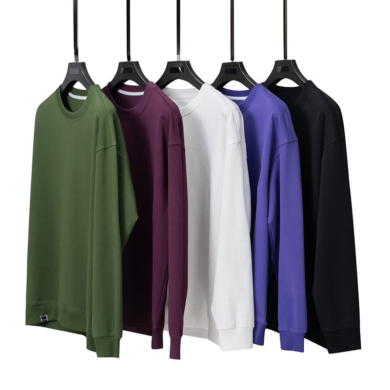 Plus Size Men's Clothing, Japanese High Street Minimalist Round Neck Long Sleeve Solid Color Top, Drop Shoulder Sleeve, Versatile Loose Casual Sweatshirt for Men