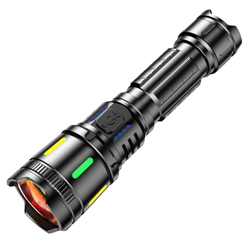 New Ultra-Long Battery Life High-Power Focus Adjustable Digital Display Handheld Emergency Flashlight with Laser Grip
