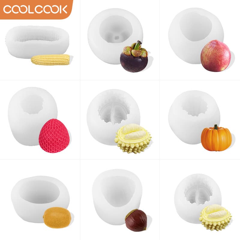 Creative Fruit Collection Mold - Peach, Durian, Corn Candle Mold - Handmade DIY Silicone Resin Mold