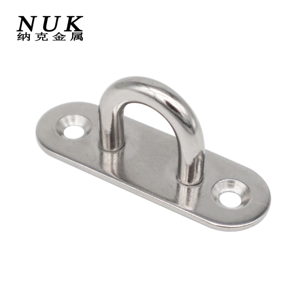 Stainless steel 304/316 oval door latch, yoga hammock suspension fixed boat cleat, stainless steel eye plate buckle.