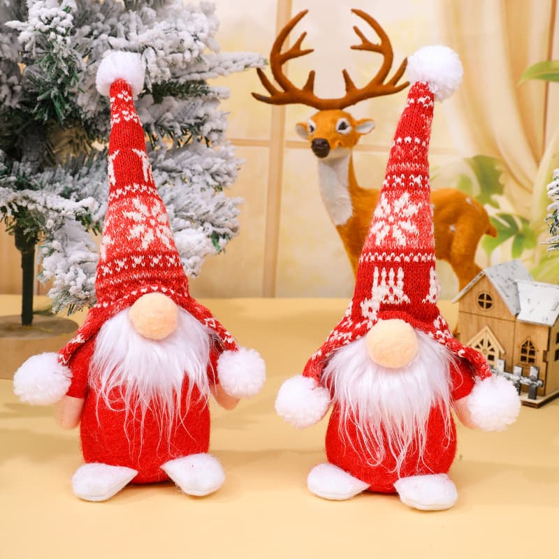 Christmas decoration supplies Red knitted hat faceless old man doll Rudolph the gnome doll Christmas ornament