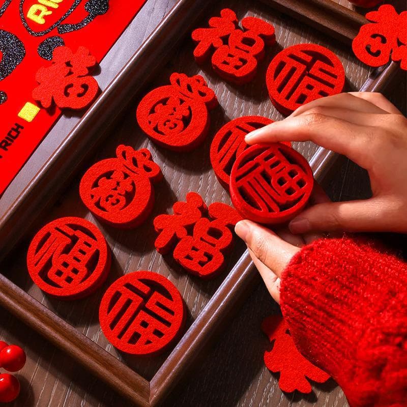 2026 Year of the Horse New Style Hand-Tossed Mini Fu Stickers, New Year Decoration for New Home Setup and Moving Supplies