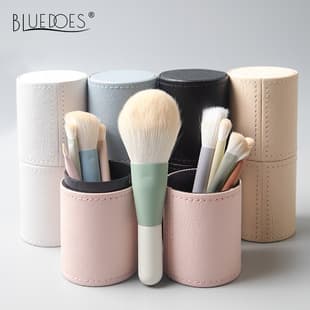 PU Leather Small Makeup Brush Holder: Multi-functional, Portable, Dustproof, and Waterproof Storage Organizer