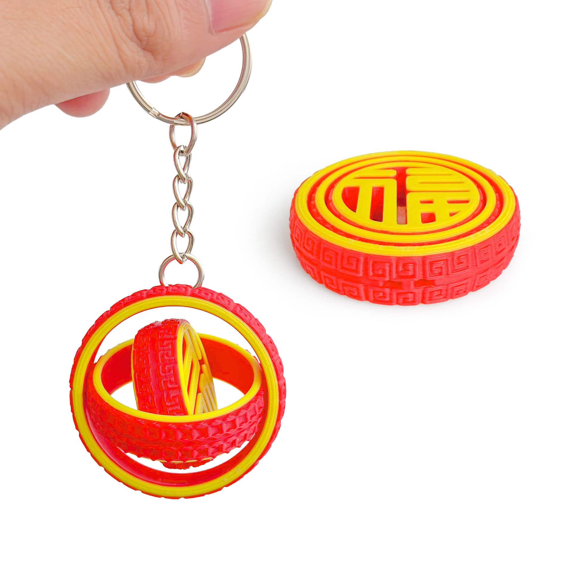 Hot Selling Keychain Fidget Rings 3D Printed Stress Relief Toy Universal Fidget Spinner