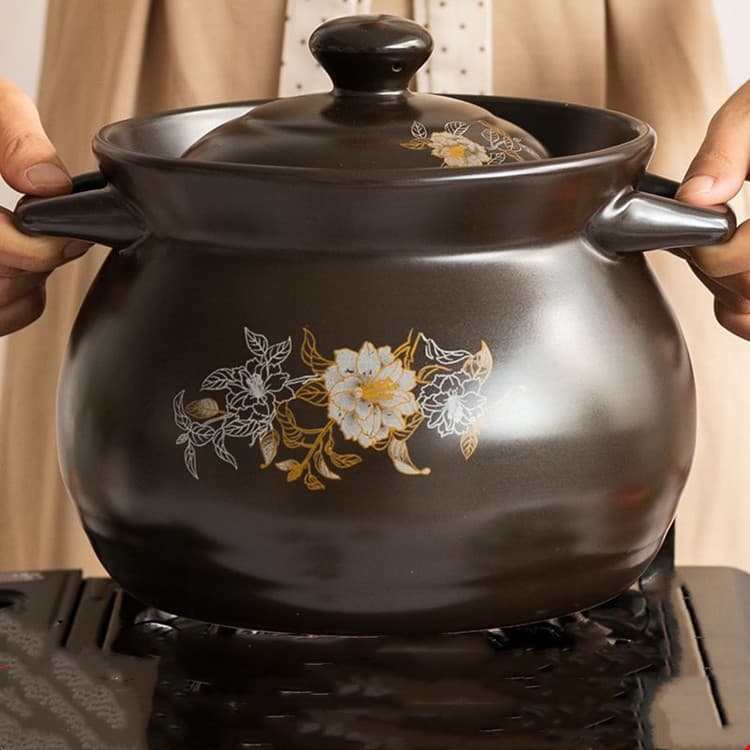 Large Size Ceramic Sand Pot Slow Cooker Heat Resistant Stove Top Gasoline Home Use Old Style Soup Making Pot Stove Pot