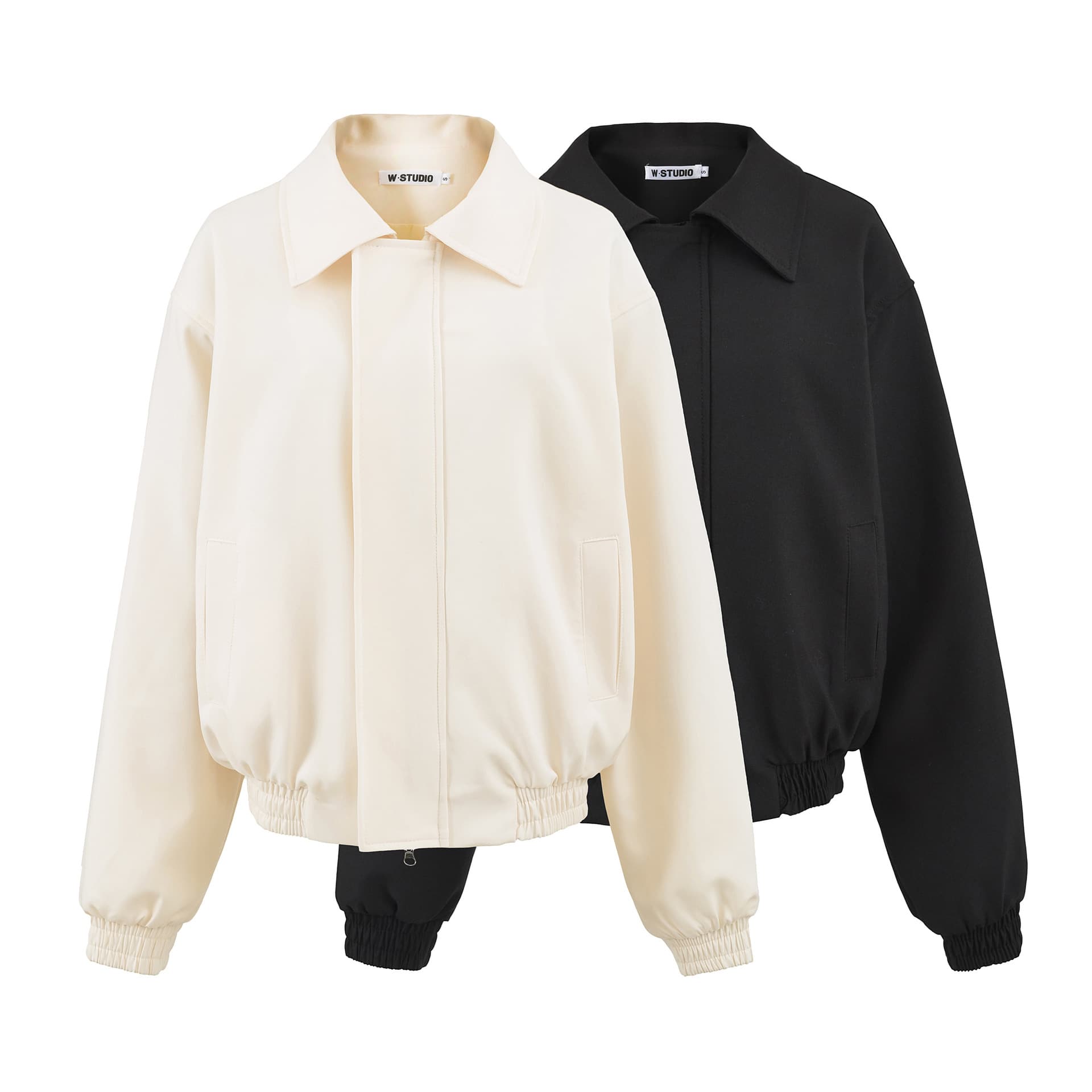 American cool and handsome temperament short jacket suit zipper jacket autumn loose black retro top trendy women's clothing