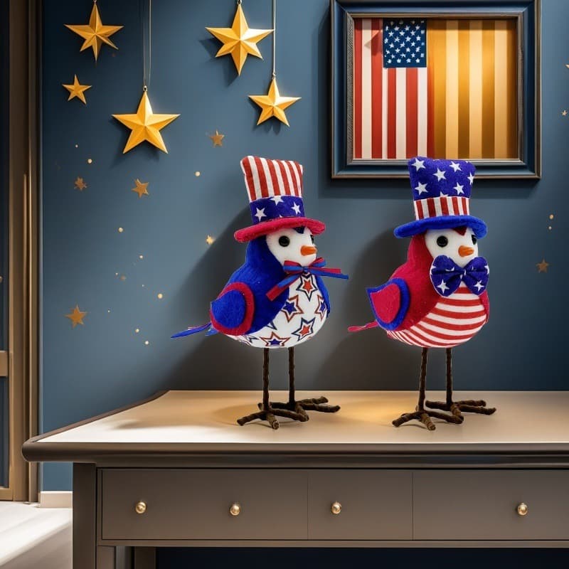 Cross-border new product Independence Day Bird Doll Independence Day Bird Ornament American Independence Day Flag Bird Ornament
