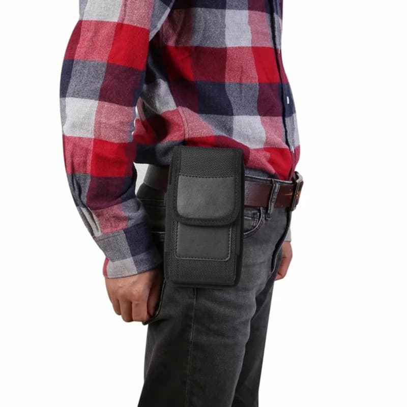 Cross-Best-Selling Phone Waist Bag, Large Capacity Horizontal and Vertical Phone Pouch with Belt Loop, Men's Work Site Phone Bag