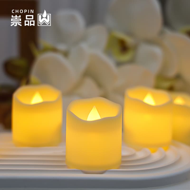 Factory Direct Wavy Edge LED Electronic Candles, Creative Birthday Party Decoration, Halloween Candle Lights Wholesale