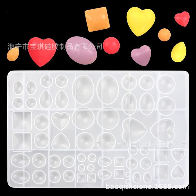 Heart Oval Square Candy Mold Moonlight Gem Silicone Resin Mold DIY Cake Mold Accessory Mold