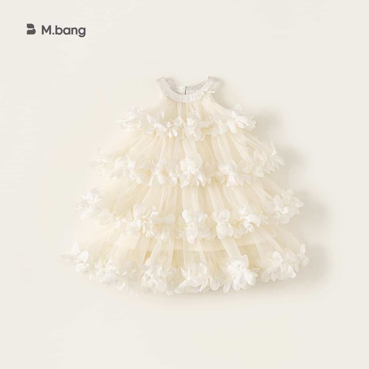 Bangxuan Girls Dress Mesh Patchwork Children's Halter Neck Dress Sweet Little Girl Cake Dress Gown