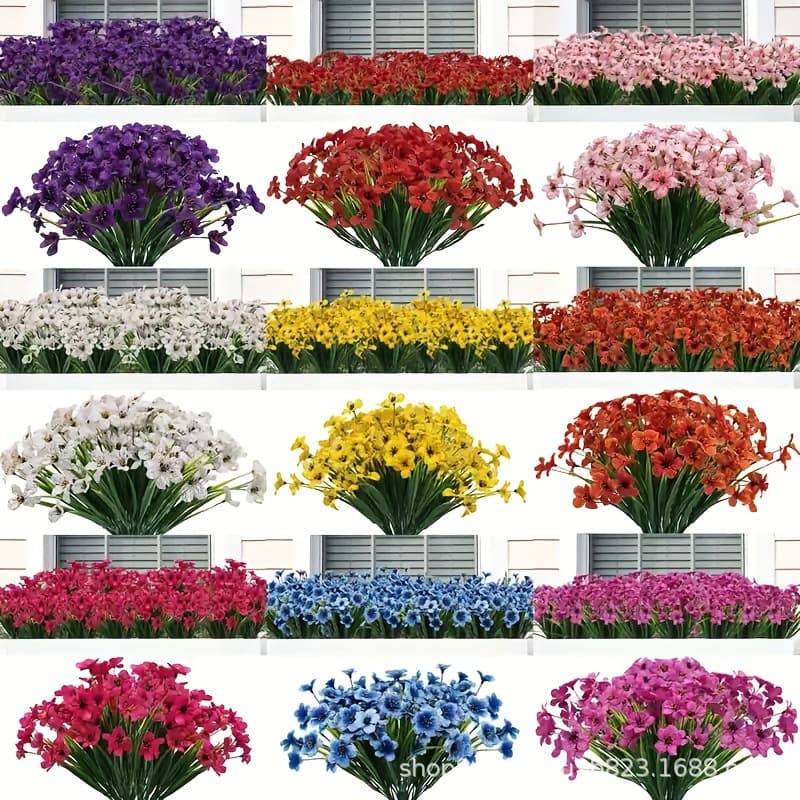 Outdoor Artificial Fake Flowers Simulation Spring Grass Violet Wedding Garden Decoration Flower Material Cross-border