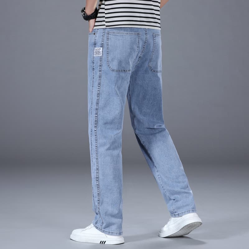 2023 Xintang Premium Autumn Jeans for Men Straight Loose Fit Light Color Wide Leg Casual Pants