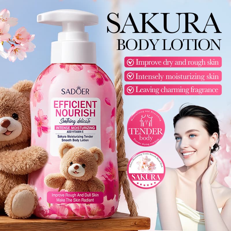 SADOER Cross-border Sakura Moisturizing Smooth Body Lotion 260ml Hydrating Skin Care Lotion for Wholesale