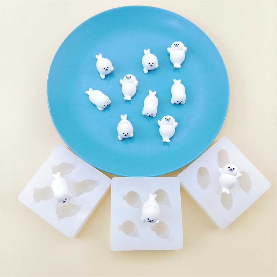 Miniature Cartoon Cute Little Seal Silicone Mold for Fondant Baking Mold DIY Resin Decoration Ornament Mold