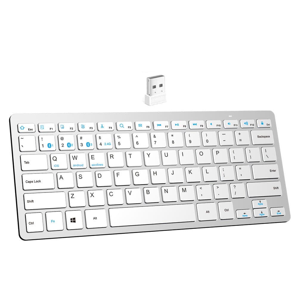 Dual Mode Universal Bluetooth 2.4G Wireless Keyboard Dry Battery Affordable Factory Outlet Keyboard Thin Type 78 Keys Wireless Connection
