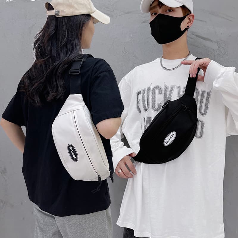 Japanese Men's Chest Bag Outdoor Minimalist Functional Couple Crossbody Bag Casual Sports Phone Waist Bag Nylon Shoulder Bag