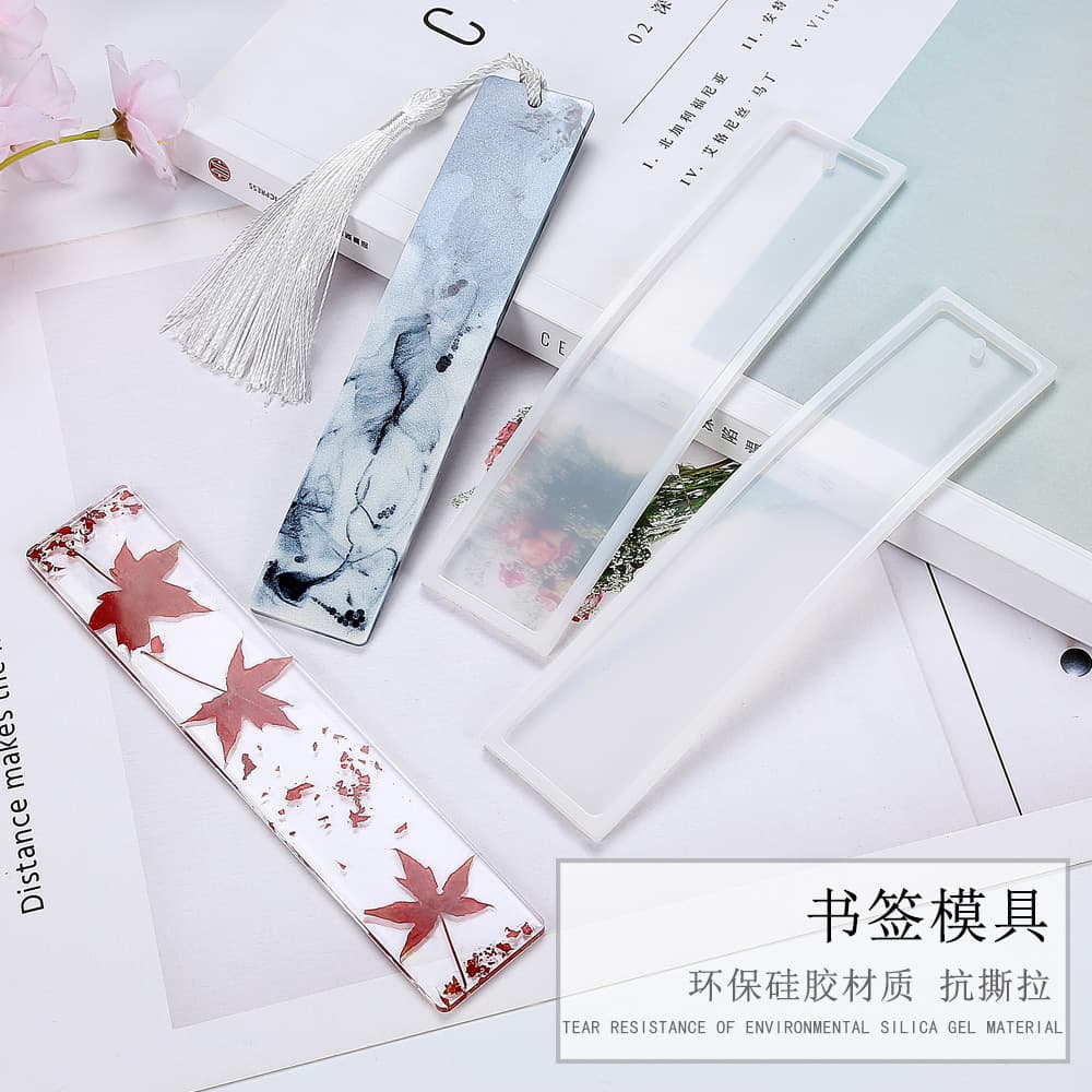 Amazon DIY Crystal Epoxy Mirror Rectangular Long Strip Mold Rectangle Blank Bookmark Crystal Silicone Mold