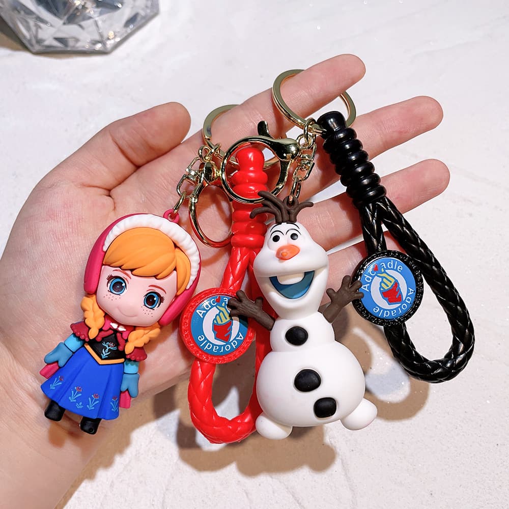Frozen Princess Keychain Pendant Cartoon Silicone Car Keychain Cute Creative Gift Keychain