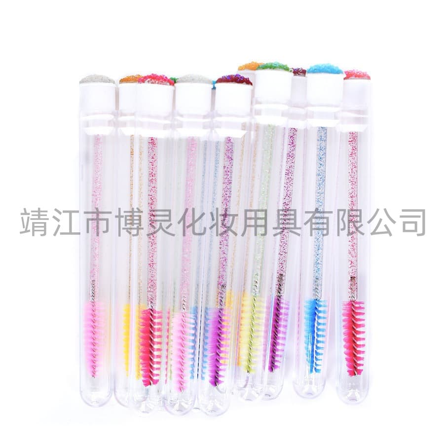 Disposable test tube rhinestone-embellished mascara brushes, individually packaged nylon tips, easily changeable shapes, portable eyelash curlers