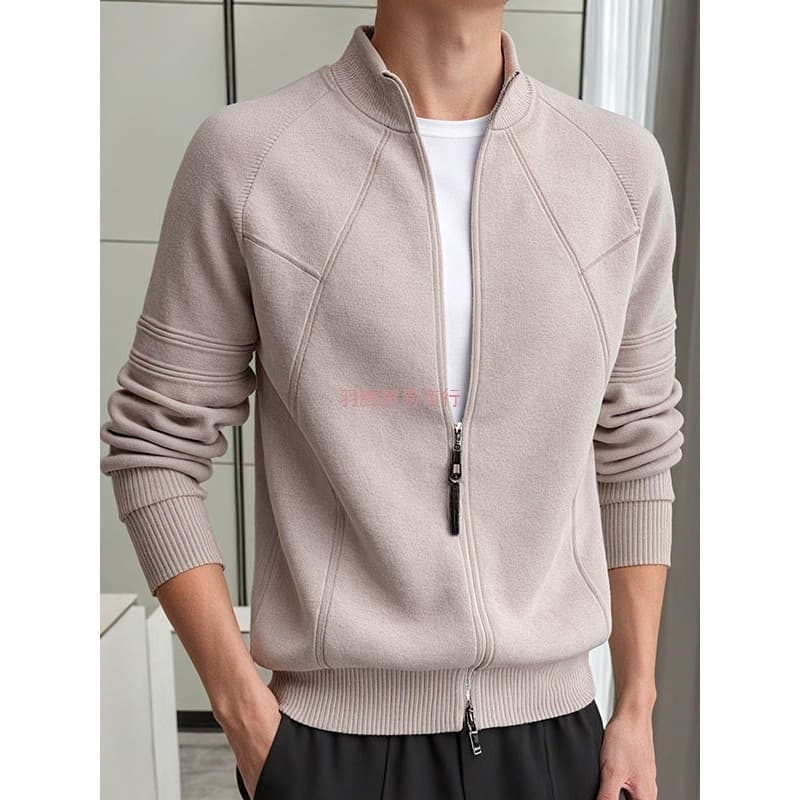 Men's Knit Jacket, 2025 New Arrival, Korean Style Trendy Casual Stand Collar Top, Sweater Cardigan Coat
