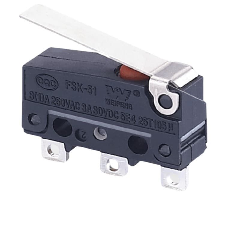 Long-handle push-button micro switch, waterproof, IP67; straight-handle reset micro switch, IP67; large micro switch, 3-pin.