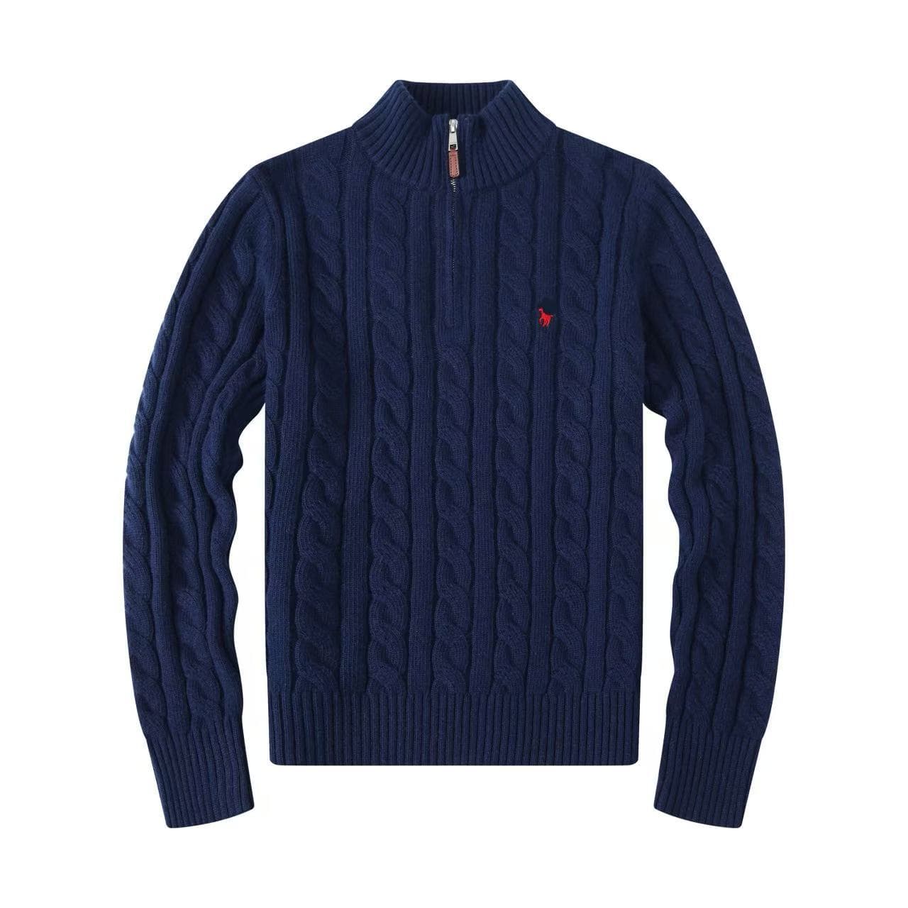 High-quality wool blended thickened autumn and winter sweaters for men half-high zipper twisted twist knitwear ready-made woolen sweaters for men