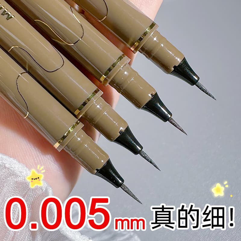 MK Eyeliner Pen Cotton Tip Quick-Dry Long-Lasting Waterproof Smudge-Proof Ultra-Fine Smooth Colored Eyeliner and Aegyo Sal Pen for Students