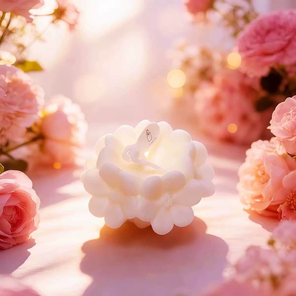 Cross-border cylindrical cherry blossom shape handmade DIY aromatherapy candle plaster diffusion stone decorative small ornaments silicone mold