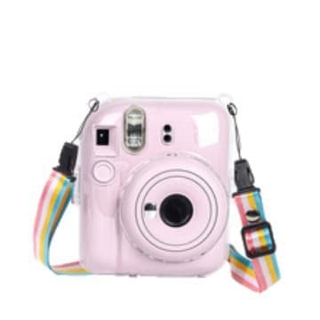 Transparent Protective Case for Instax Mini12 Camera, Crystal Clear Cover with Strap