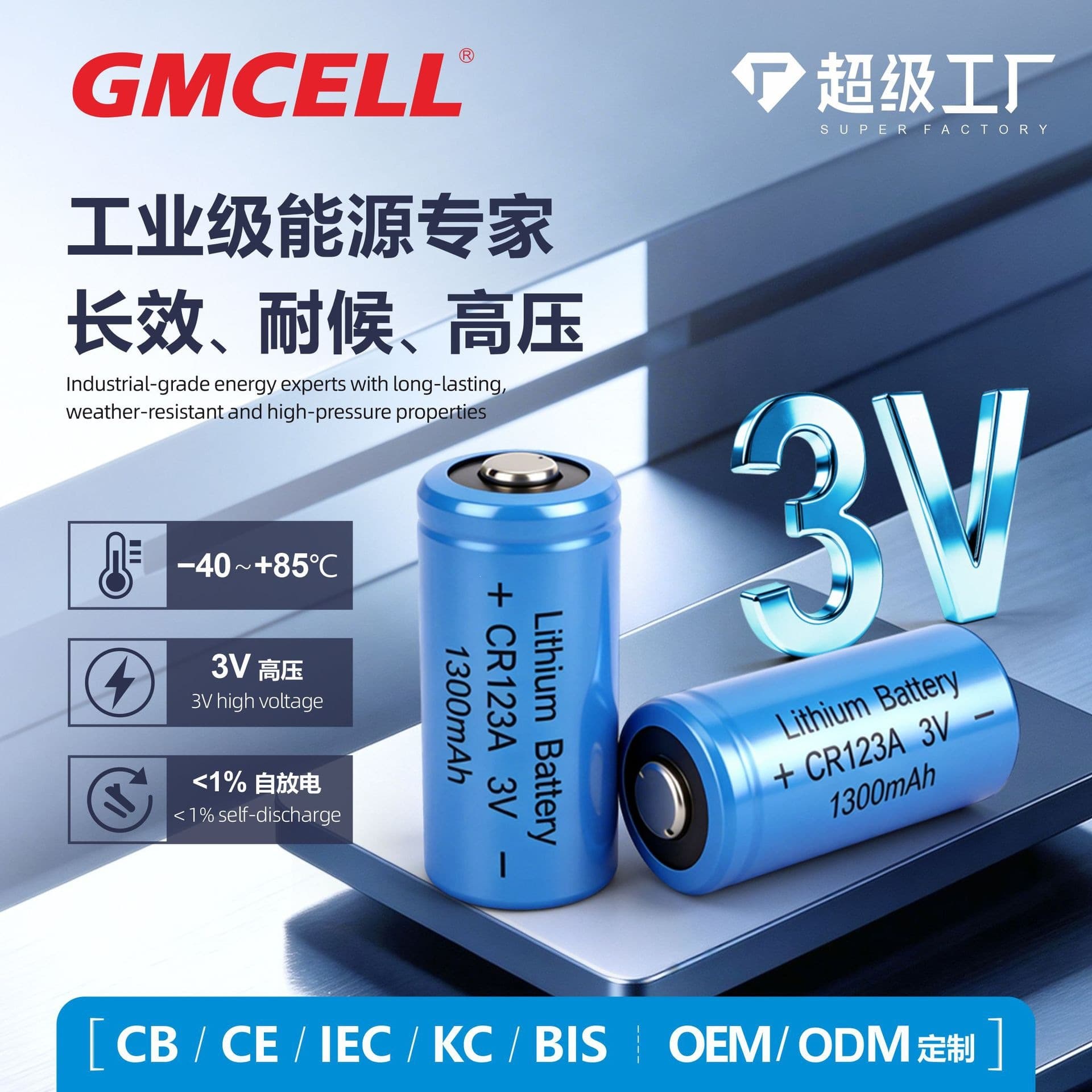 CR123A Battery 3V Lithium Manganese Battery CR2 Dedicated Battery for Security Cameras and Instruments CR17450 Dedicated for Water Meters