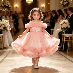 Baby Girl One-Shoulder Tutu Princess Dress for Birthday Wedding Party Evening Gown Children's Summer Dress