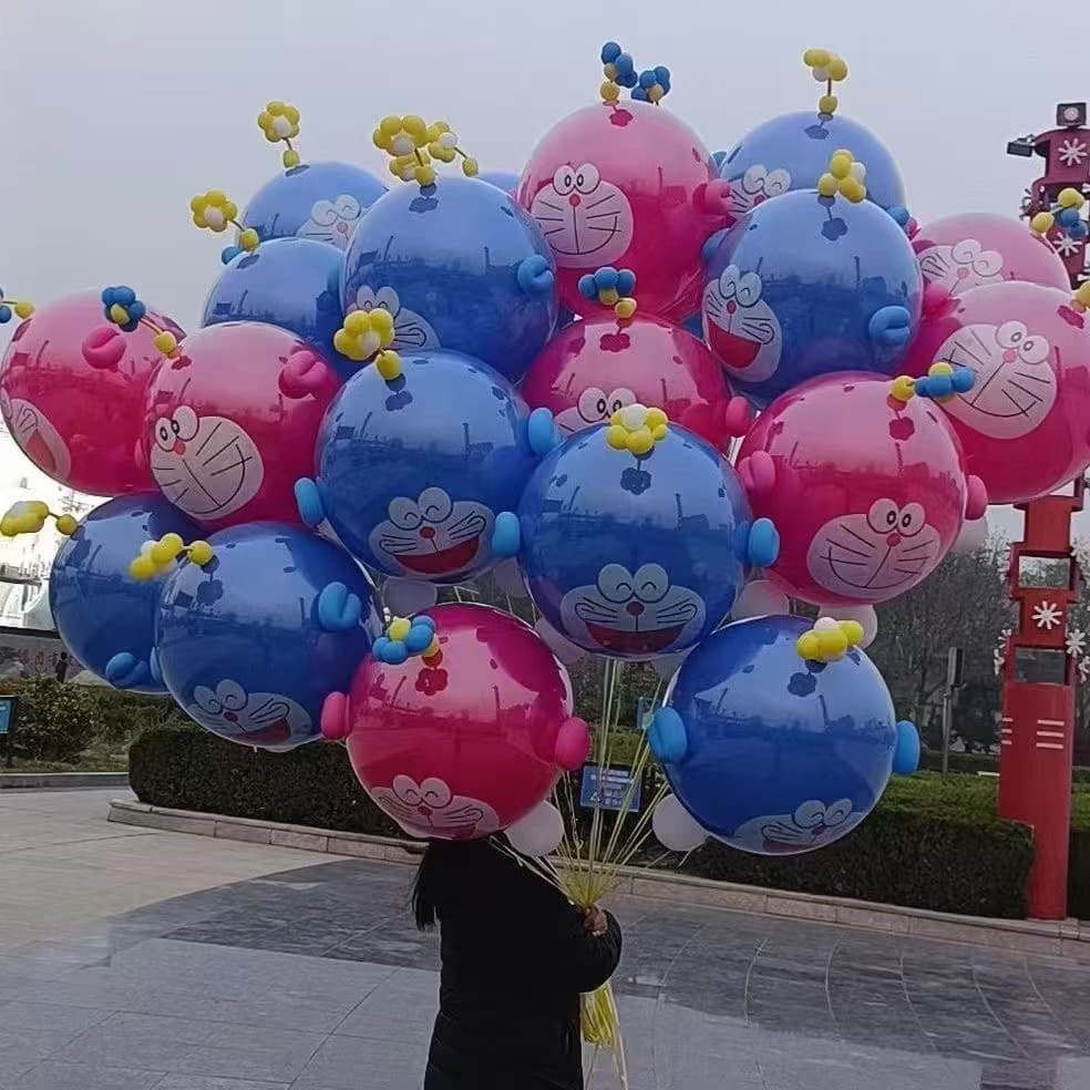 18-inch Doraemon Balloon Thickened Latex Balloon Flying Bobo Ball Decorative Inner Ball Street Stall Children's Toy
