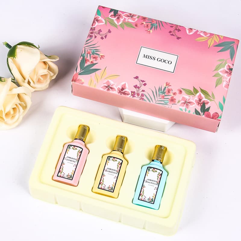 High-end big-name women's long-lasting light fragrance, fresh and dreamy gardenia and jasmine Q version dream garden three-piece perfume set
